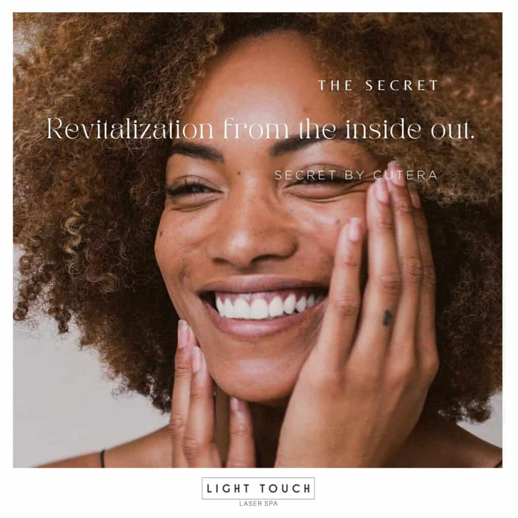 It's time to smile! Treat the signs of aging and scars through hemostasis and coagulation on all skin tones with RF microneedling to remodel your skin from the inside out.